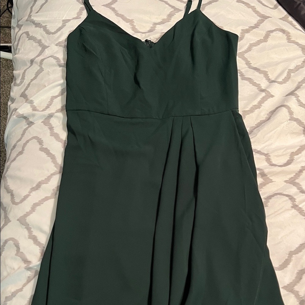 Lulus Dark Green Midi Dress - Picture 3 of 4
